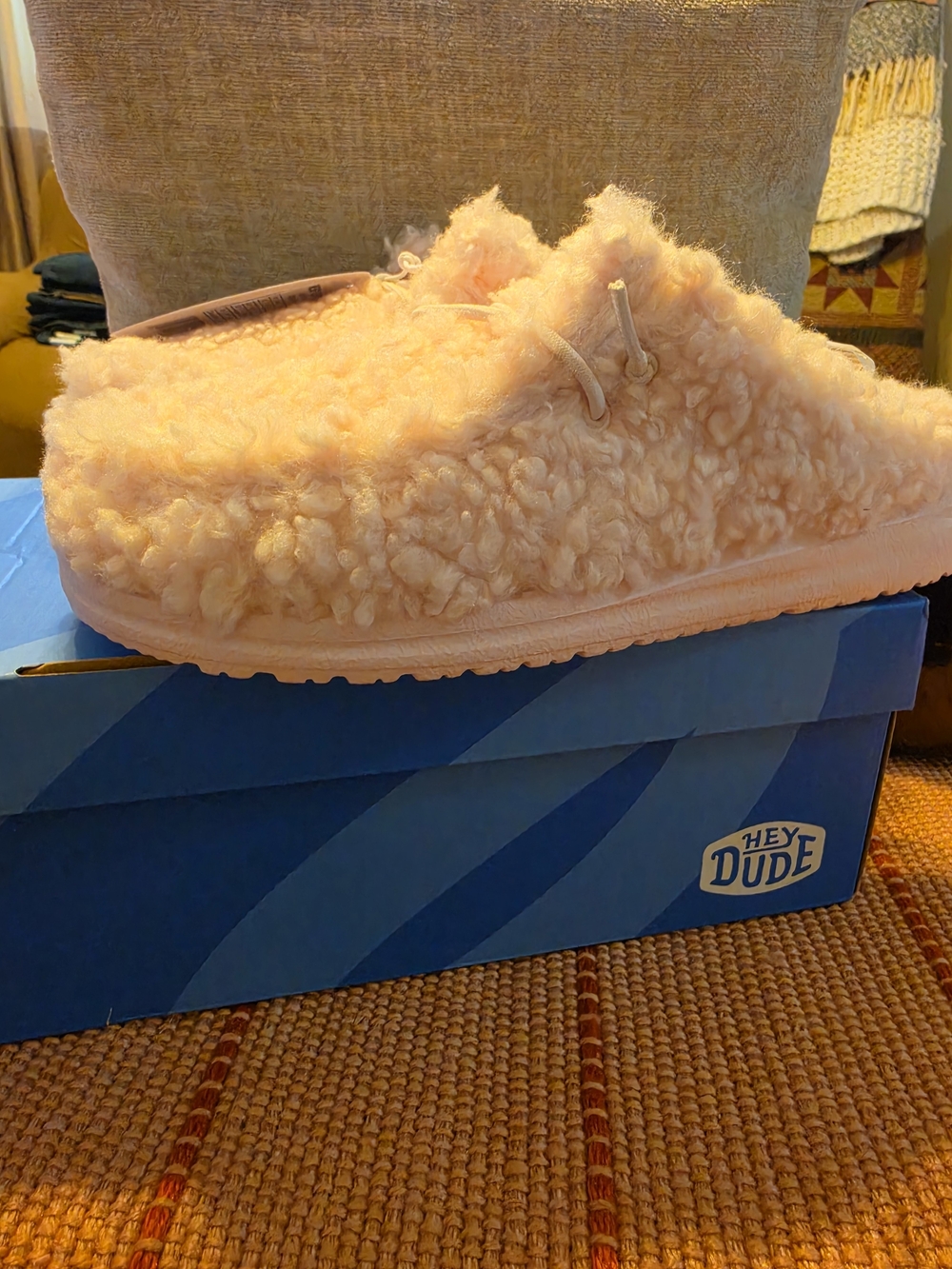 Hey Dude Kids Cozy Plush Slip-On in Light Pink